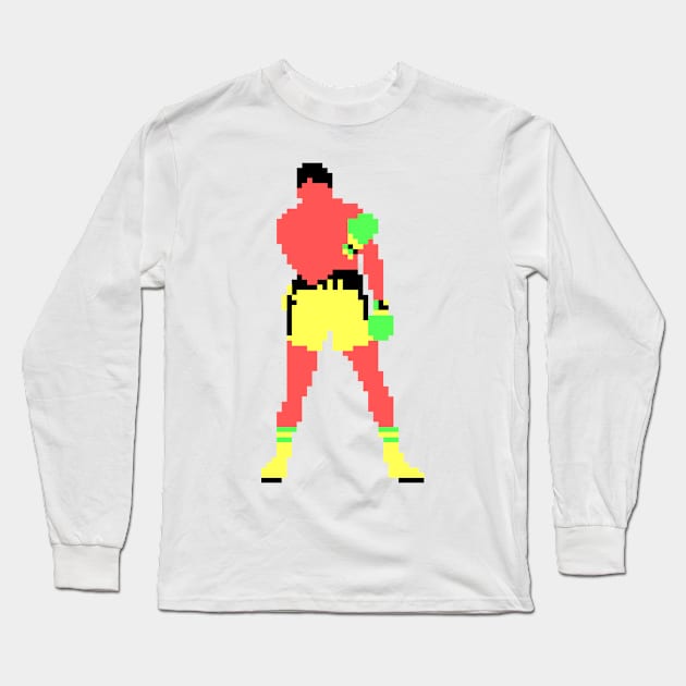 The Greatest Boxer - Pixel Art CGA Palette Long Sleeve T-Shirt by CyberRex